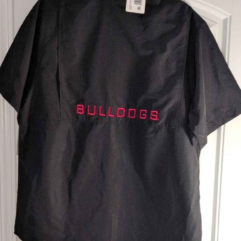 Pro Edge Black Men's Casual Button Down Shirt with Embroidered Logo - Picture 2 of 2
